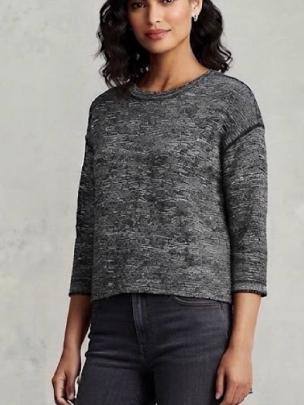 NWOT J.Crew Black & White Tweed Wool Blend Pullover Sweater Small⁠ wool, preppy